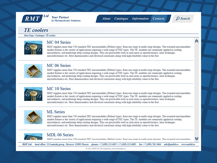 страница категории электронного каталога RMT