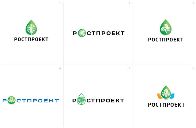 Вариации логотипов для компании РостПроект