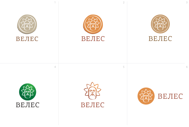 варианты логотипа в рамках концепции велес